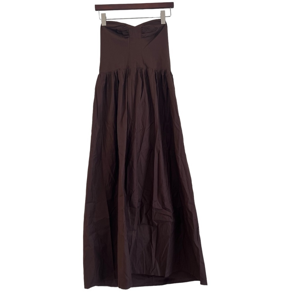 Reformation Strapless Maxi Dress in Dark Brown